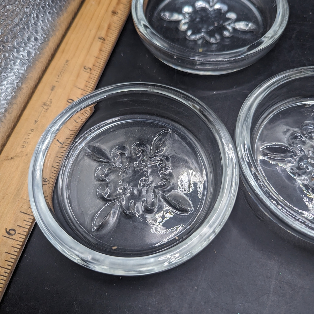 Vintage Princess House Heavy Clear Glass Beverage Coasters Set Of 5 - Picture 3 of 6